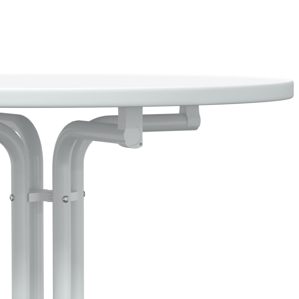 Bar Table White Ø70x110 cm Engineered Wood and Steel