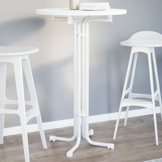 vidaXL Dining Table White Ø70x110 cm Engineered Wood and Steel