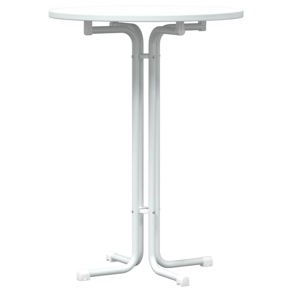 Bar Table White Ø80x110 cm Engineered Wood and Steel