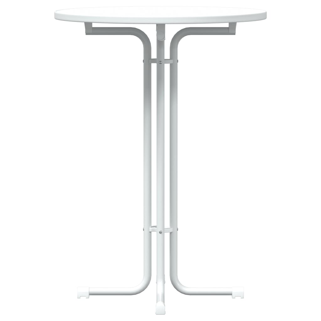Bar Table White Ø80x110 cm Engineered Wood and Steel