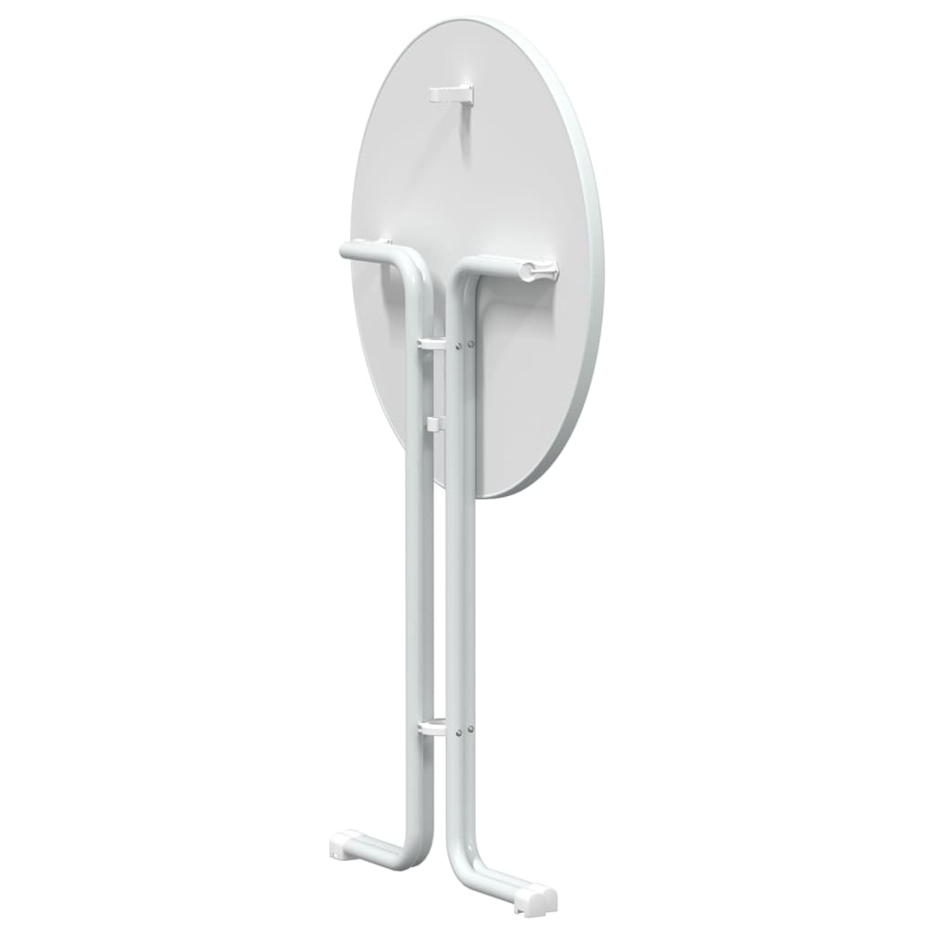 Bar Table White Ø80x110 cm Engineered Wood and Steel