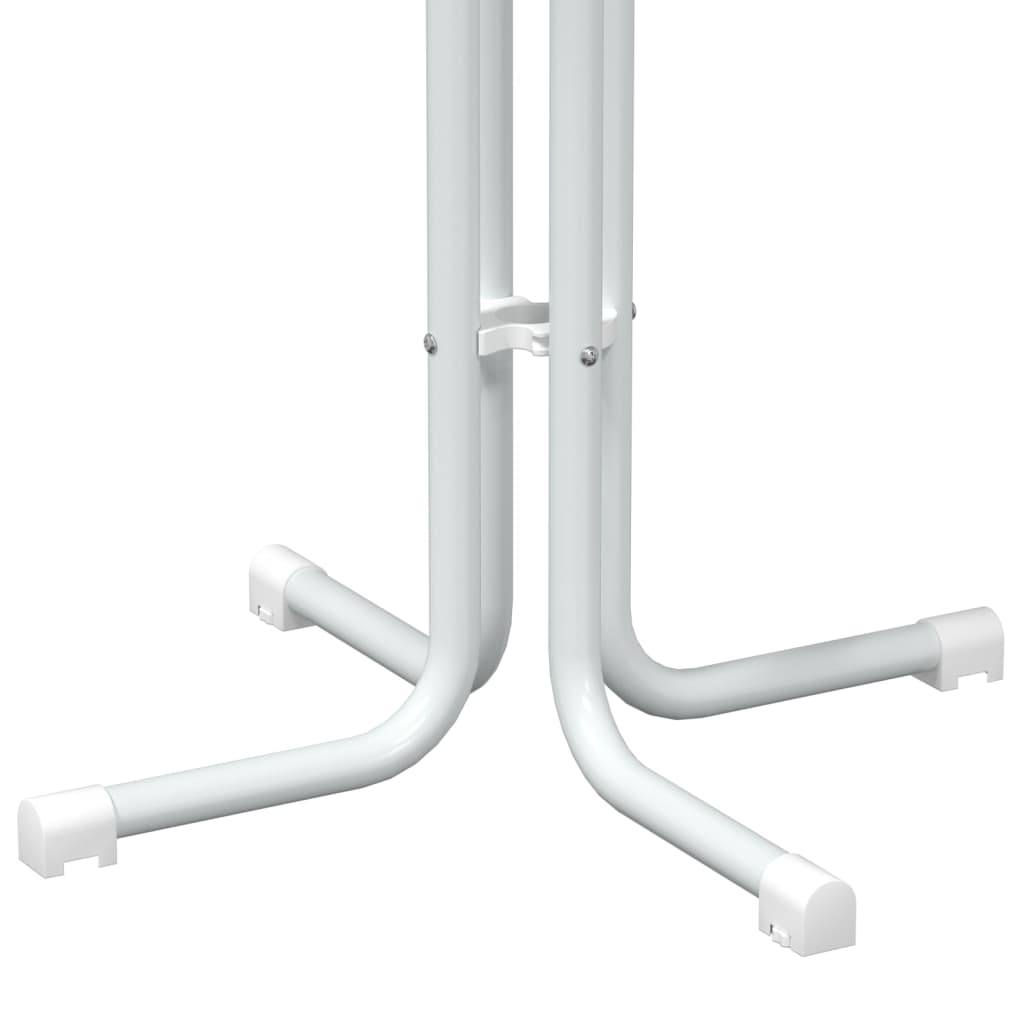 Bar Table White Ø80x110 cm Engineered Wood and Steel