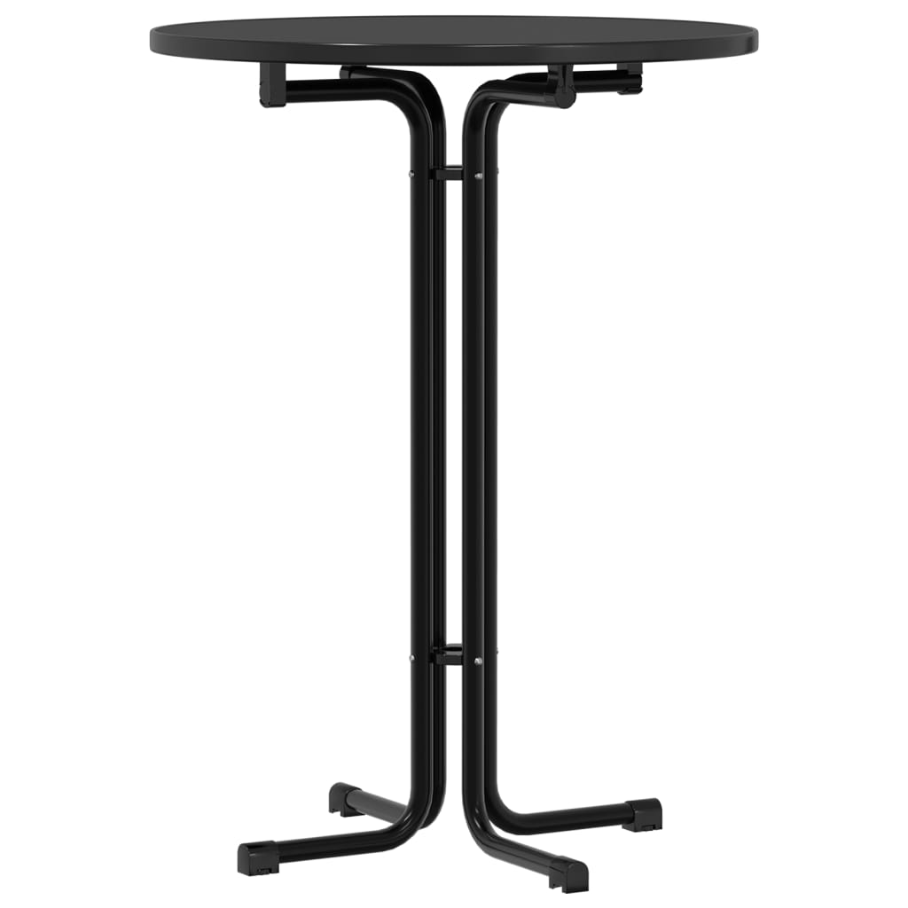 vidaXL Dining Table Black Ø80x110 cm Engineered Wood and Steel