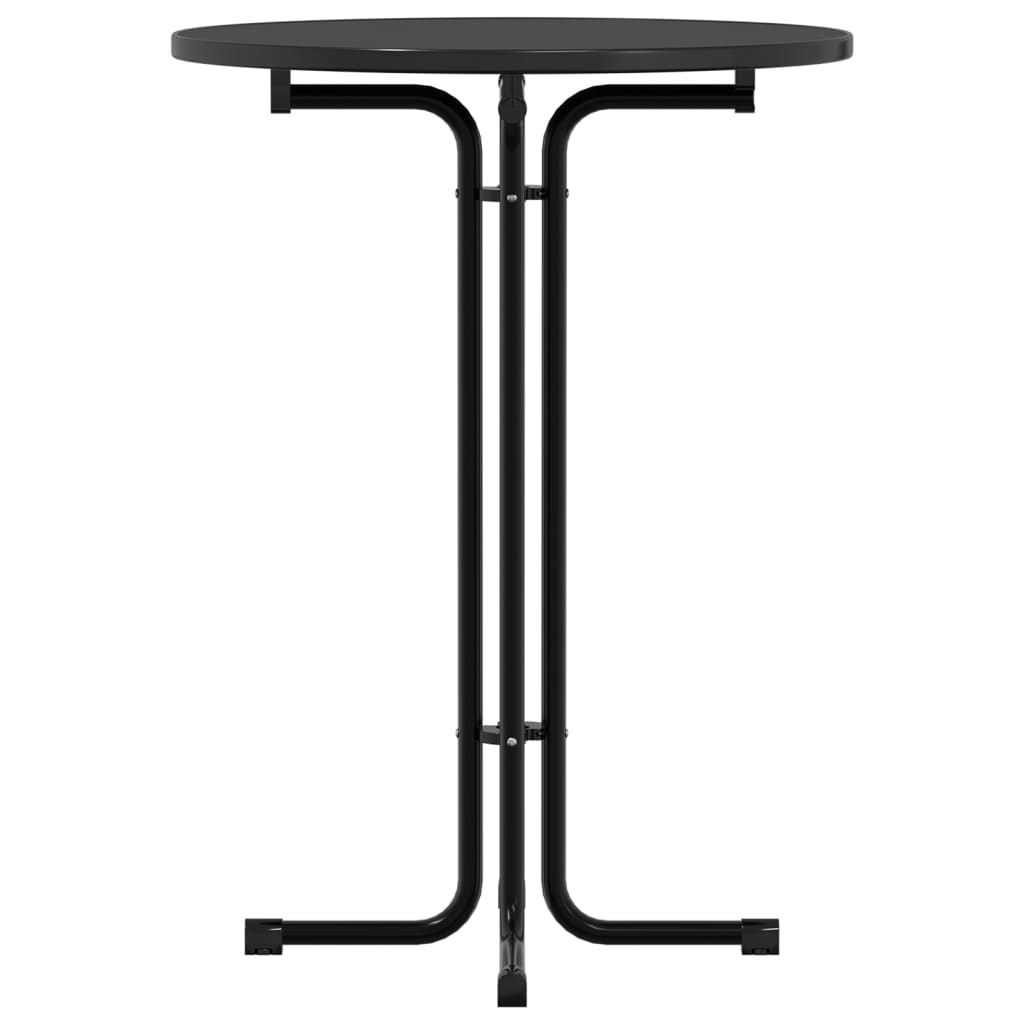 vidaXL Dining Table Black Ø80x110 cm Engineered Wood and Steel