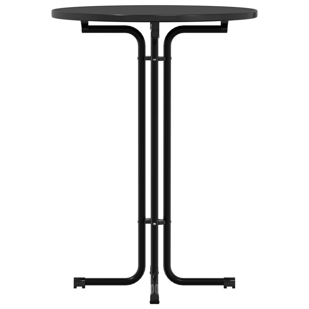 vidaXL Dining Table Black Ø80x110 cm Engineered Wood and Steel