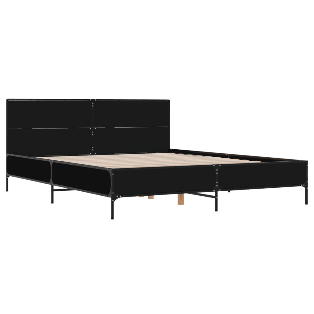 vidaXL Bed Frame without Mattress Black 120x200 cm