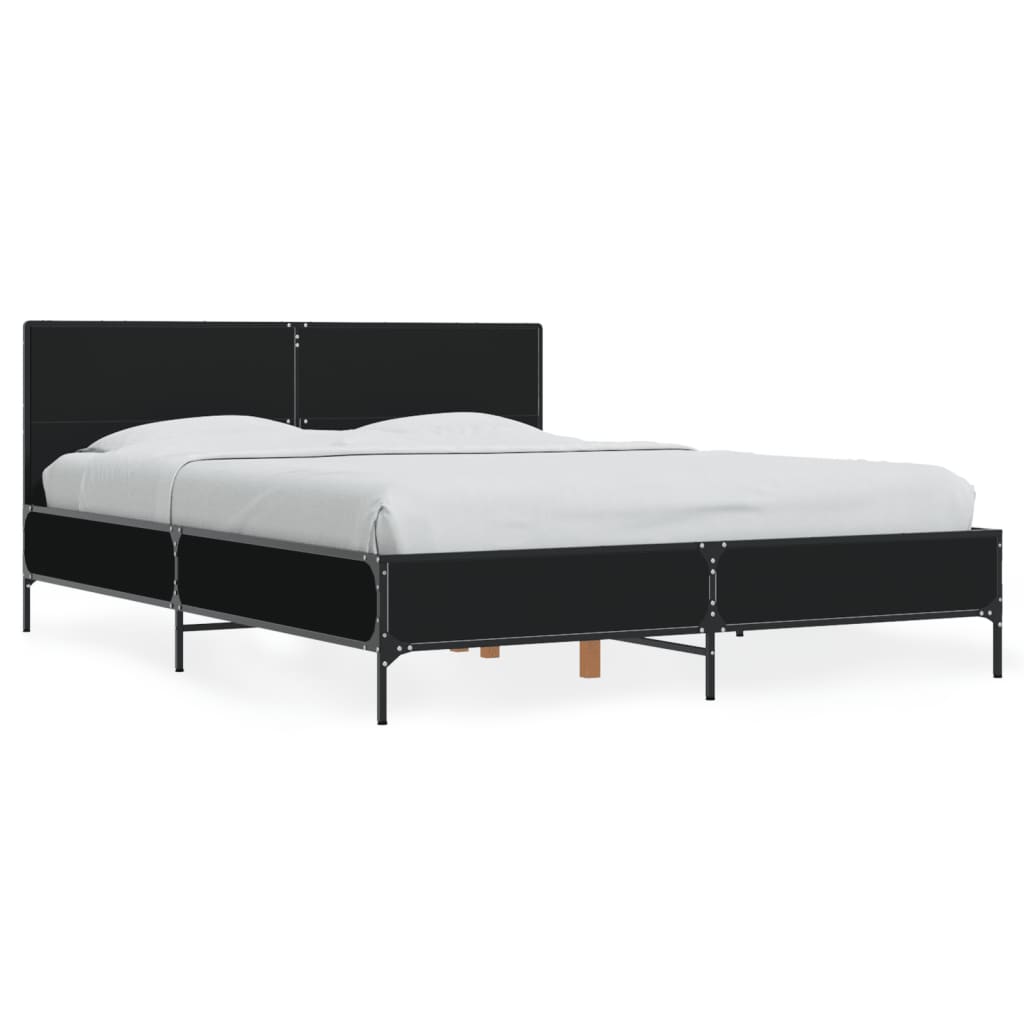 vidaXL Bed Frame without Mattress Black 140x200 cm