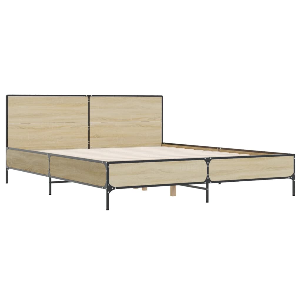 vidaXL Bed Frame without Mattress Sonoma Oak 140x200 cm