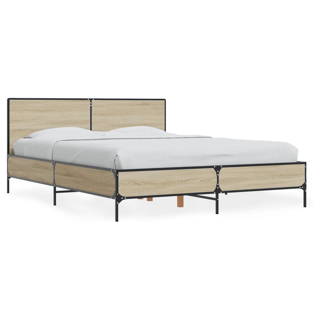 vidaXL Bed Frame without Mattress Sonoma Oak 140x200 cm