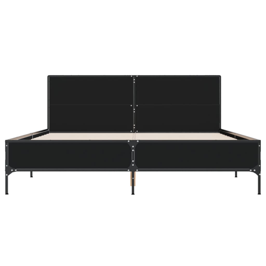 vidaXL Bed Frame without Mattress Black 150x200 cm King Size