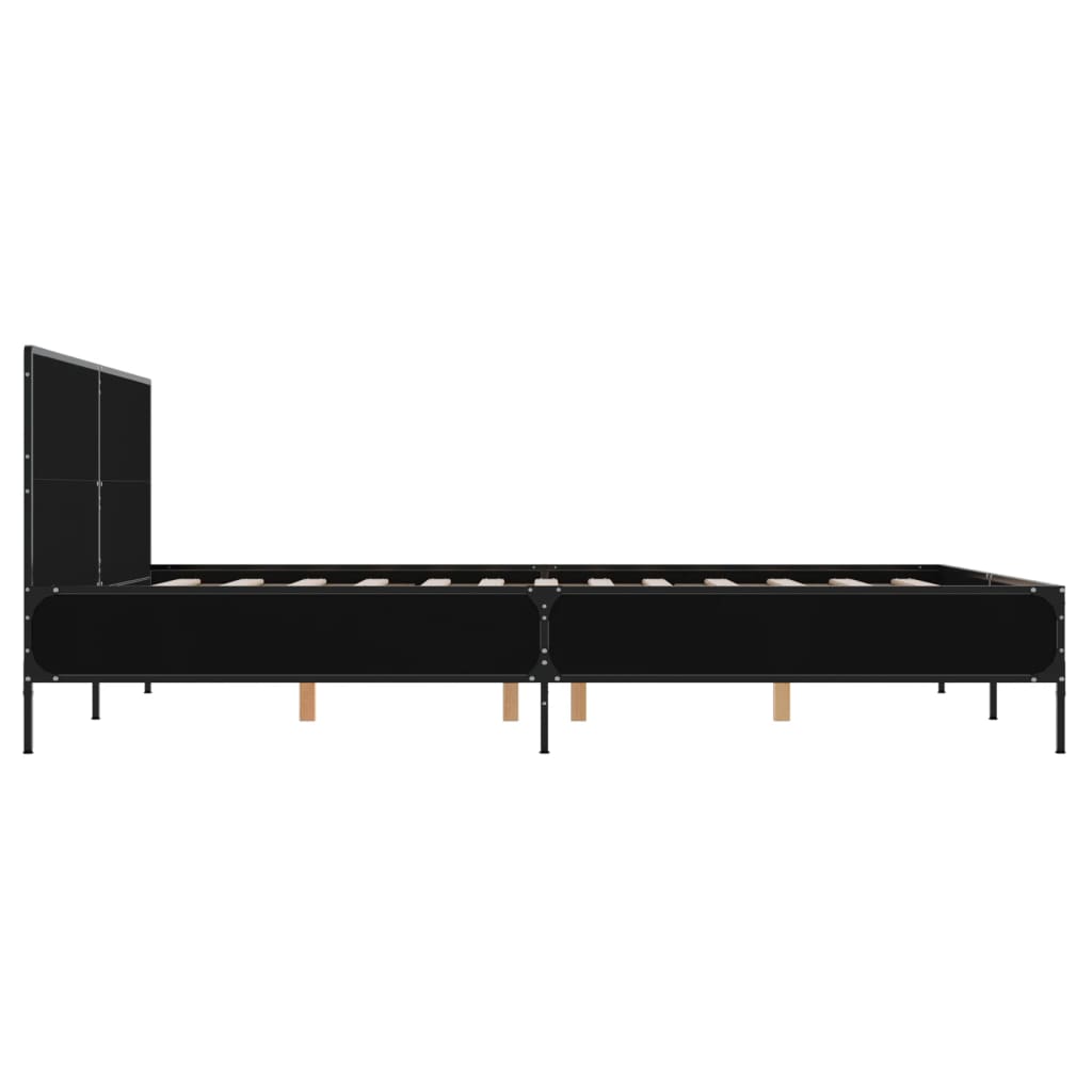 vidaXL Bed Frame without Mattress Black 150x200 cm King Size