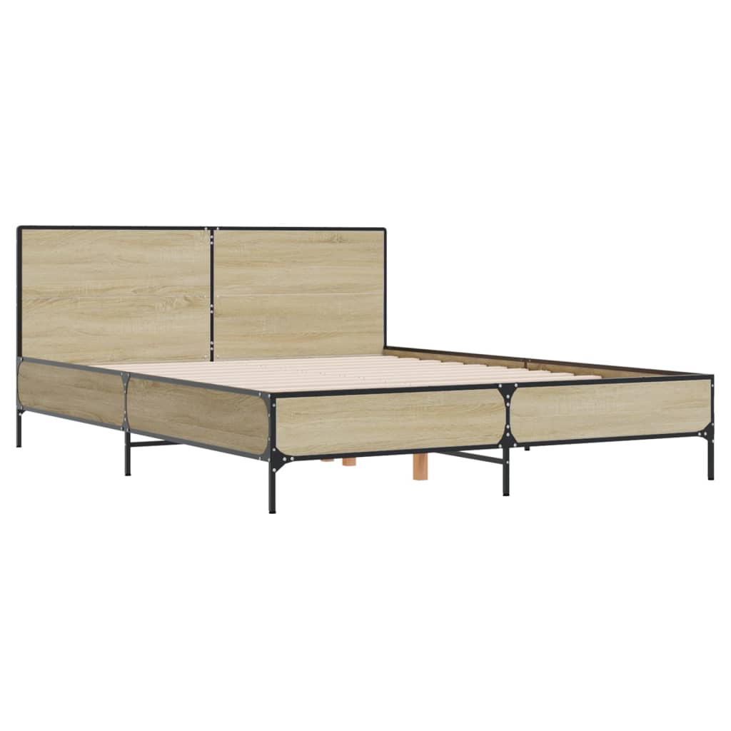 vidaXL Bed Frame without Mattress Sonoma Oak 160x200 cm