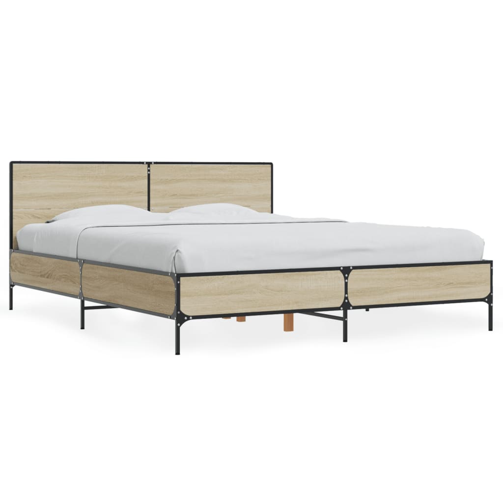 vidaXL Bed Frame without Mattress Sonoma Oak 160x200 cm