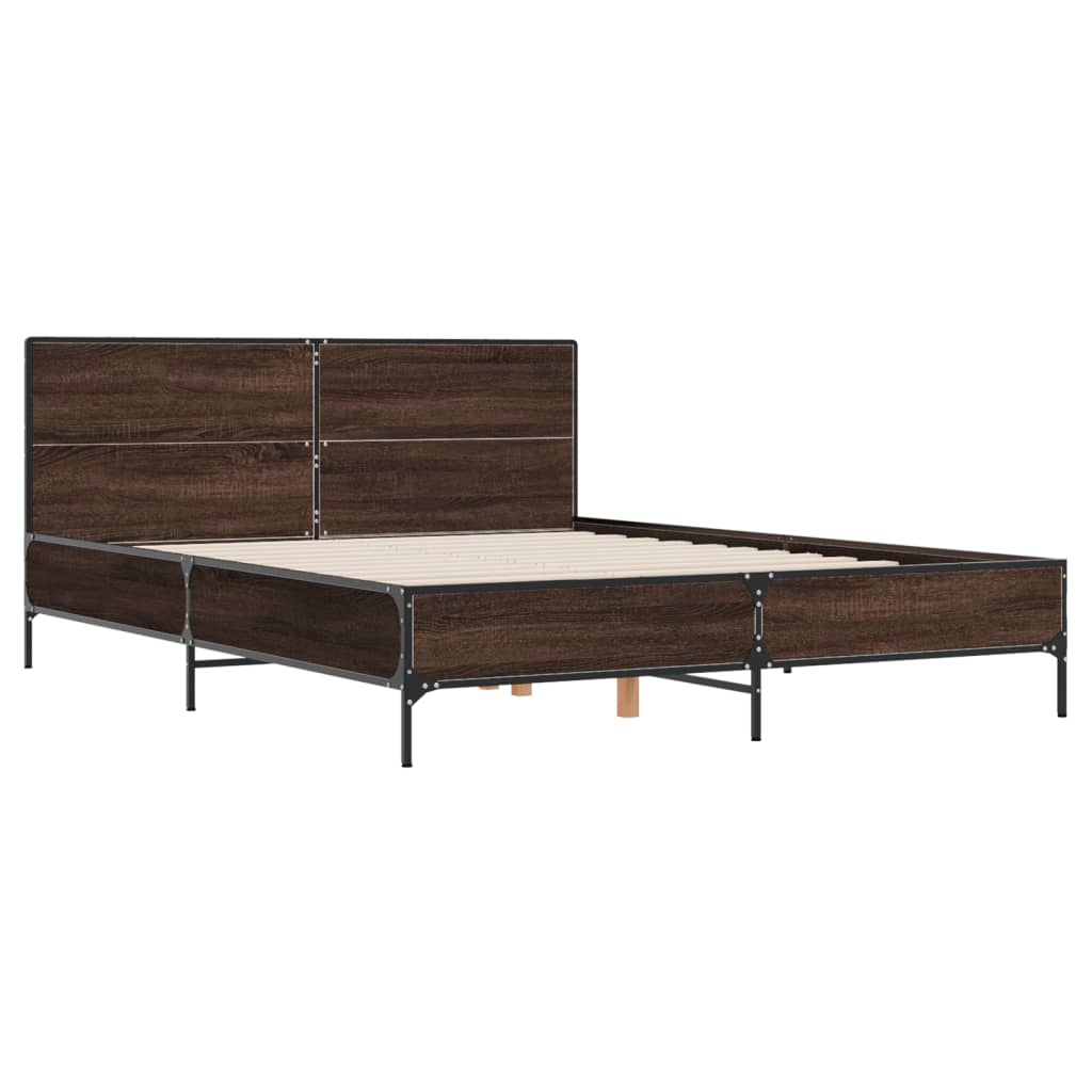 vidaXL Bed Frame without Mattress Brown Oak 160x200 cm