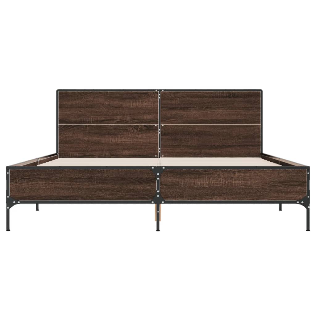 vidaXL Bed Frame without Mattress Brown Oak 160x200 cm