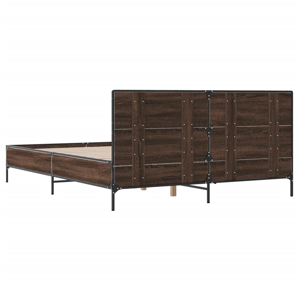 vidaXL Bed Frame without Mattress Brown Oak 160x200 cm