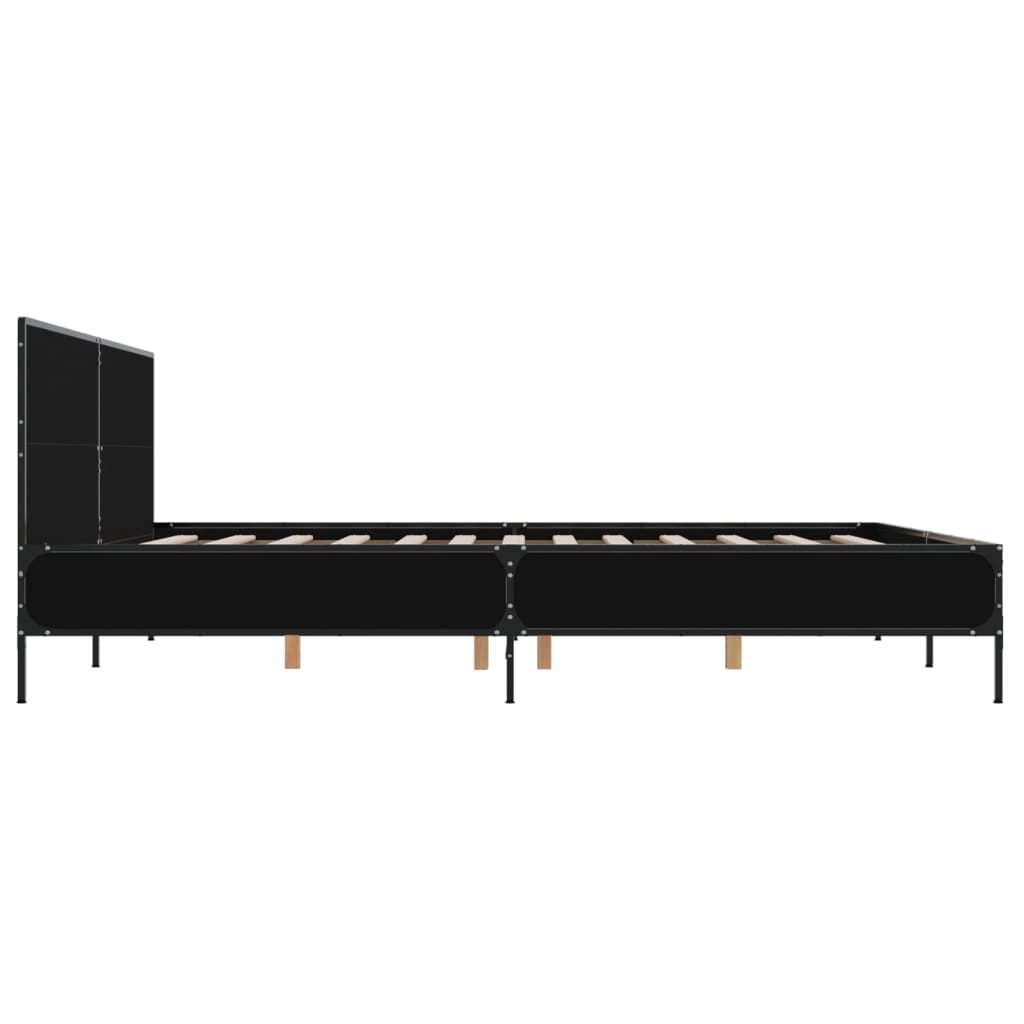 vidaXL Bed Frame without Mattress Black 180x200 cm Super King