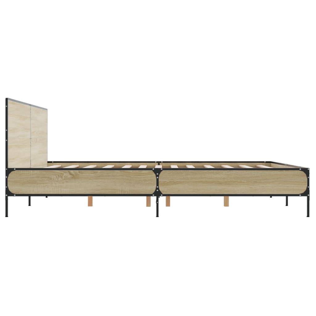 vidaXL Bed Frame without Mattress Sonoma Oak 180x200 cm Super King