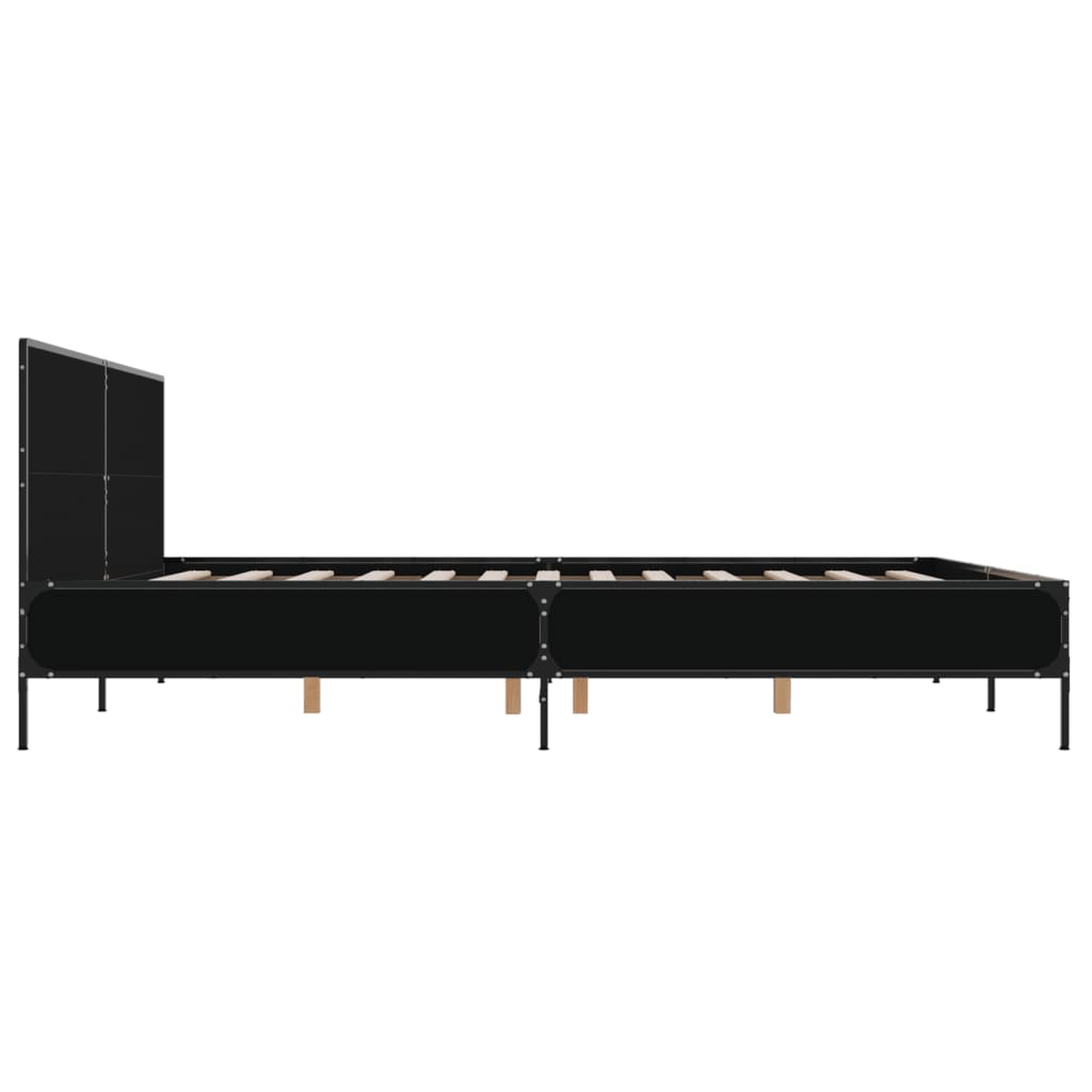 vidaXL Bed Frame without Mattress Black 200x200 cm