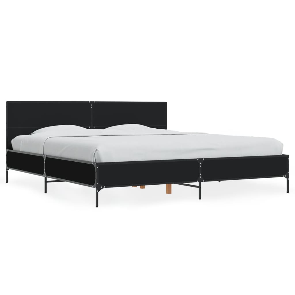 vidaXL Bed Frame without Mattress Black 200x200 cm