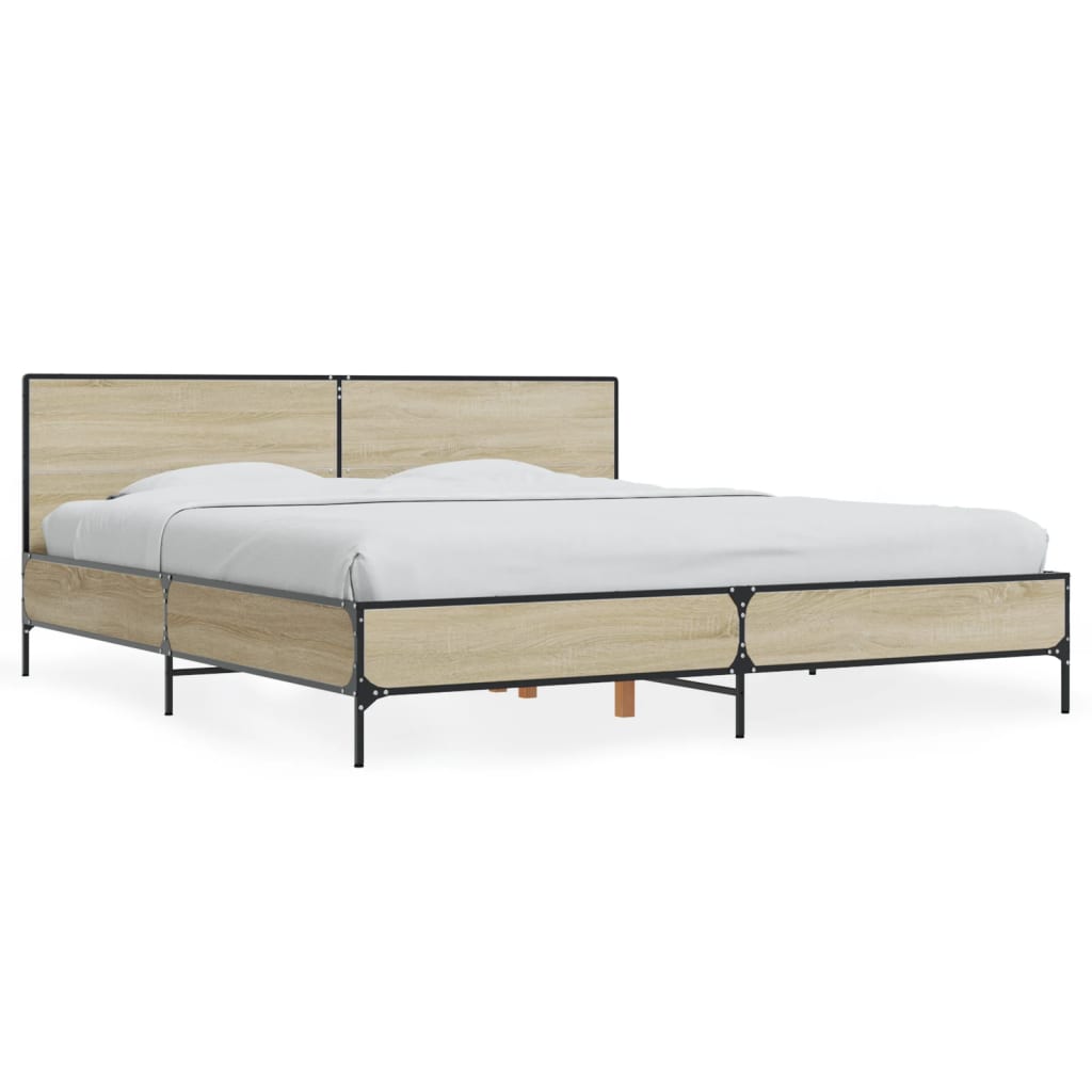 vidaXL Bed Frame without Mattress Sonoma Oak 200x200 cm