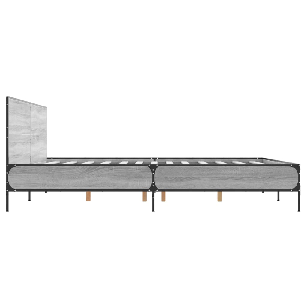 vidaXL Bed Frame without Mattress Grey Sonoma 200x200 cm