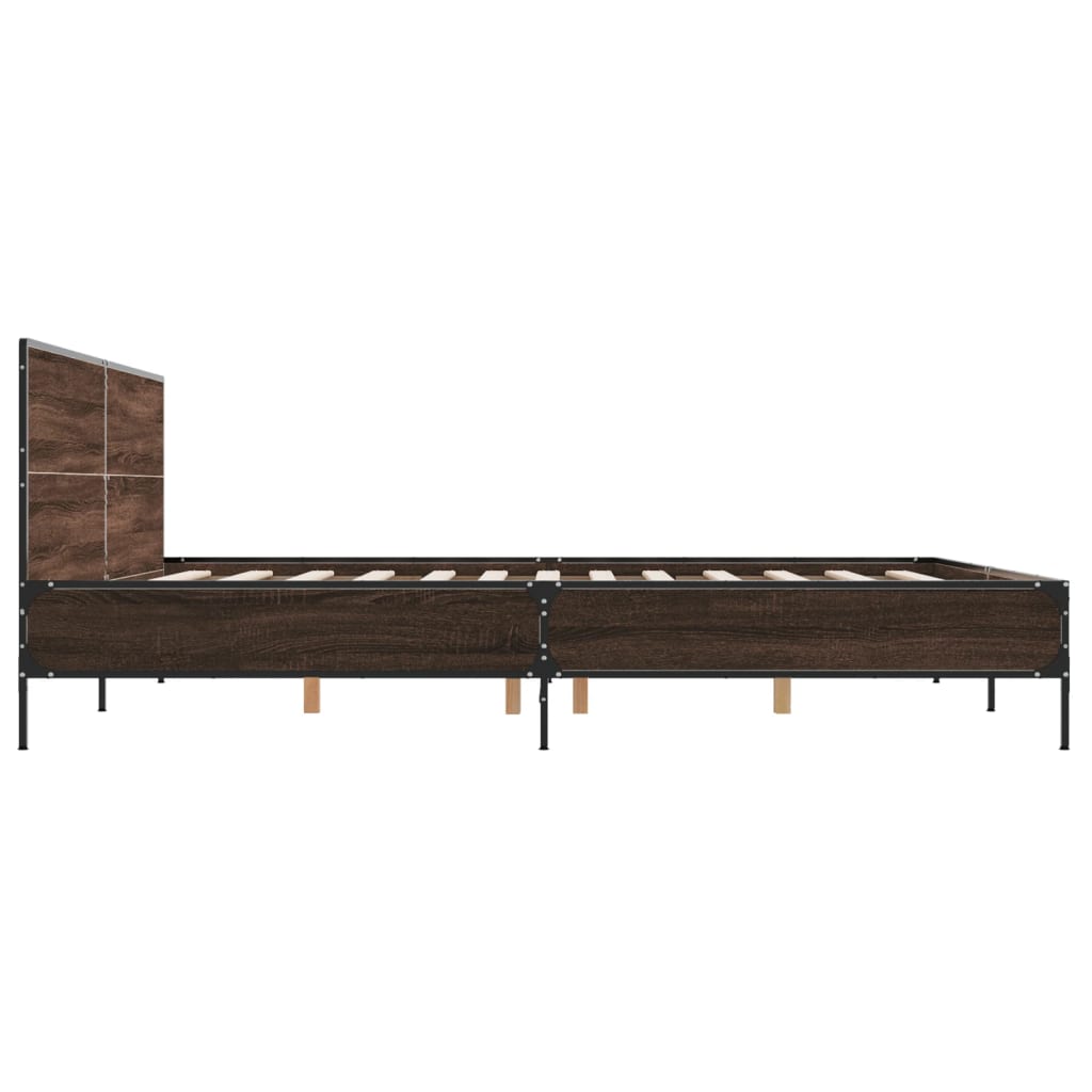 vidaXL Bed Frame without Mattress Brown Oak 200x200 cm