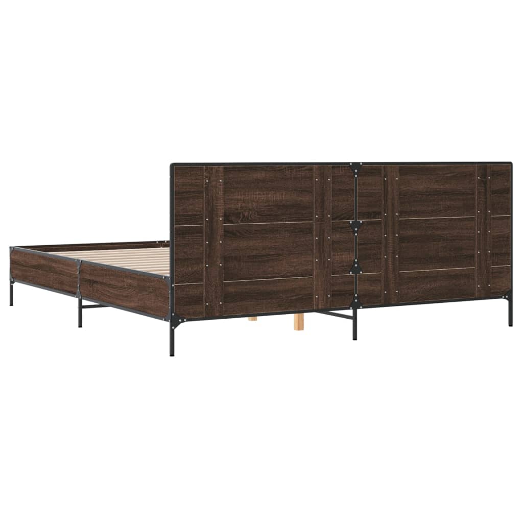 vidaXL Bed Frame without Mattress Brown Oak 200x200 cm