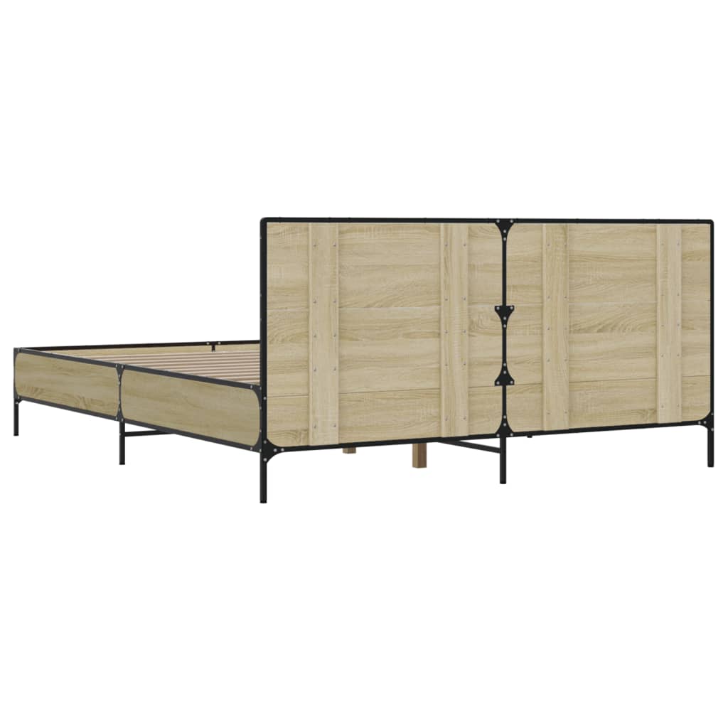 Bed Frame without Mattress Sonoma Oak 120x190 cm Small Double