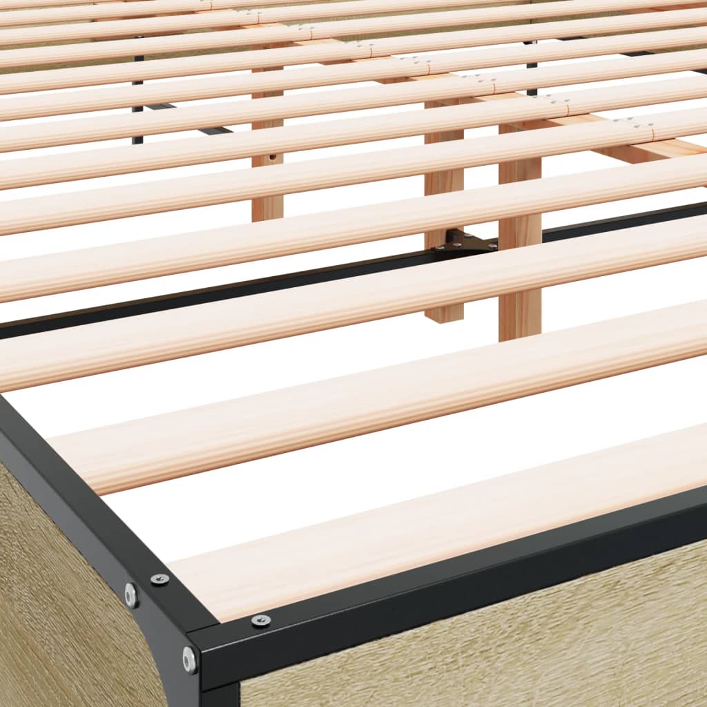 Bed Frame without Mattress Sonoma Oak 120x190 cm Small Double