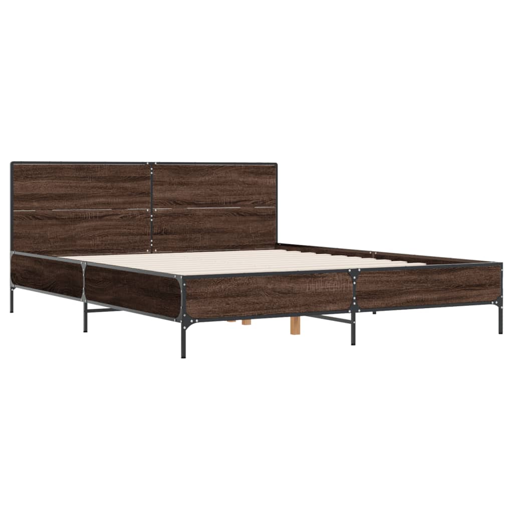 vidaXL Bed Frame without Mattress Brown Oak 120x190 cm Small Double