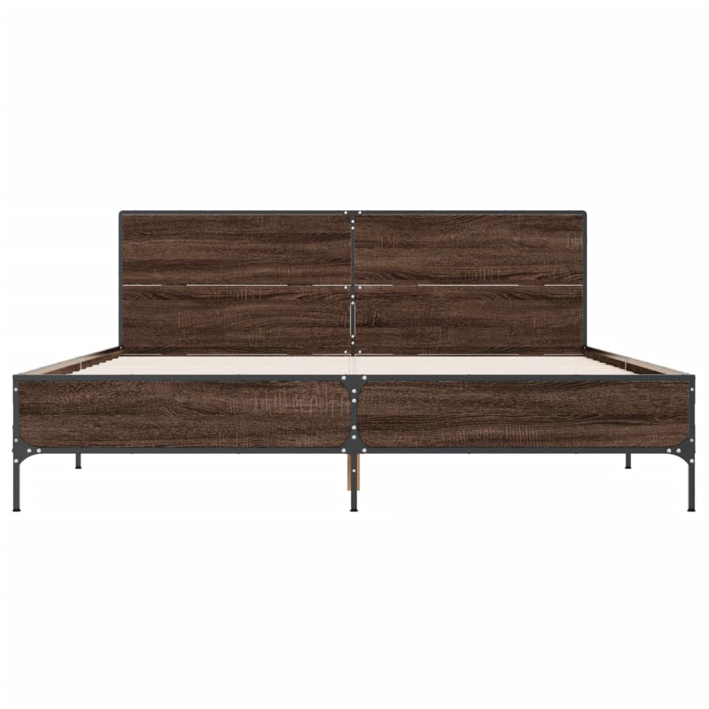 vidaXL Bed Frame without Mattress Brown Oak 120x190 cm Small Double