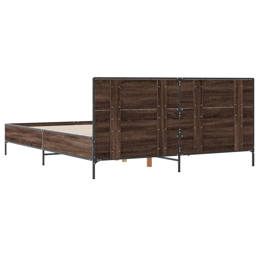 vidaXL Bed Frame without Mattress Brown Oak 120x190 cm Small Double