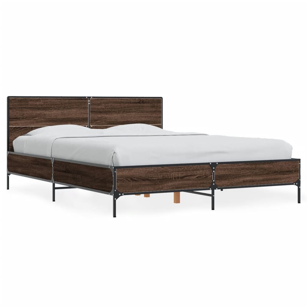 vidaXL Bed Frame without Mattress Brown Oak 120x190 cm Small Double