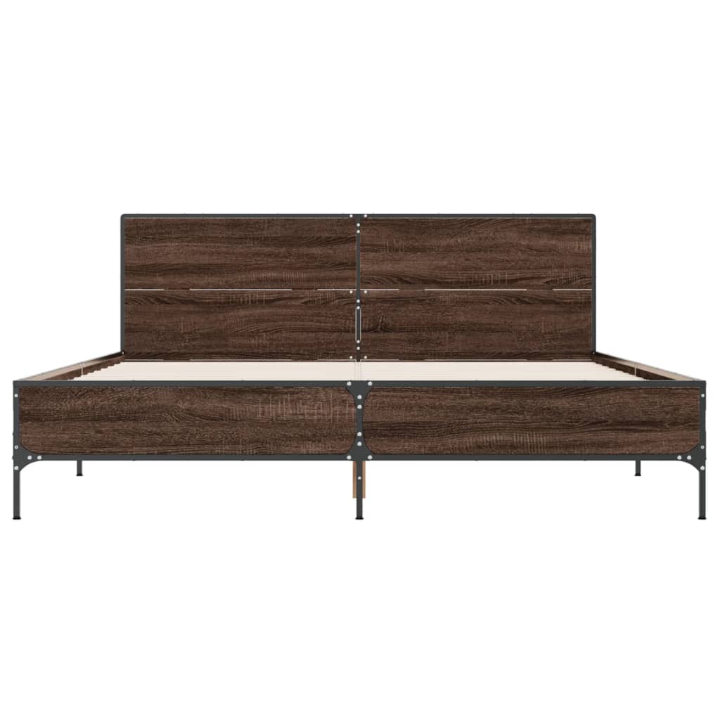 vidaXL Bed Frame without Mattress Brown Oak 135x190 cm Double