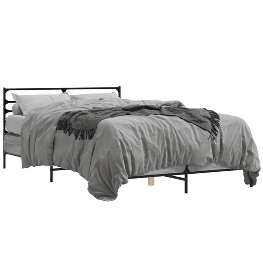 vidaXL Bed Frame without Mattress Grey Sonoma 120x200 cm