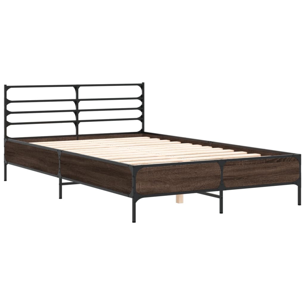 vidaXL Bed Frame without Mattress Brown Oak 120x200 cm