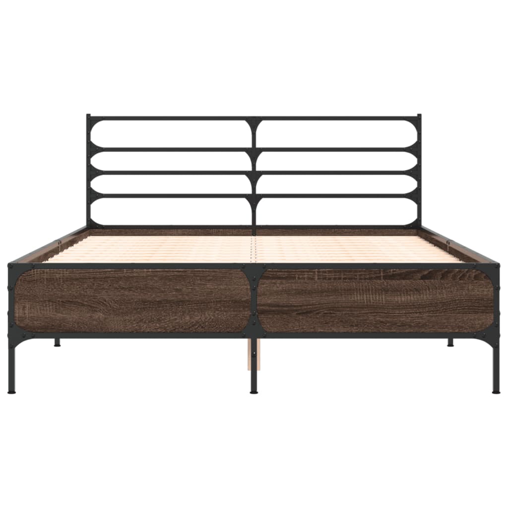 vidaXL Bed Frame without Mattress Brown Oak 120x200 cm