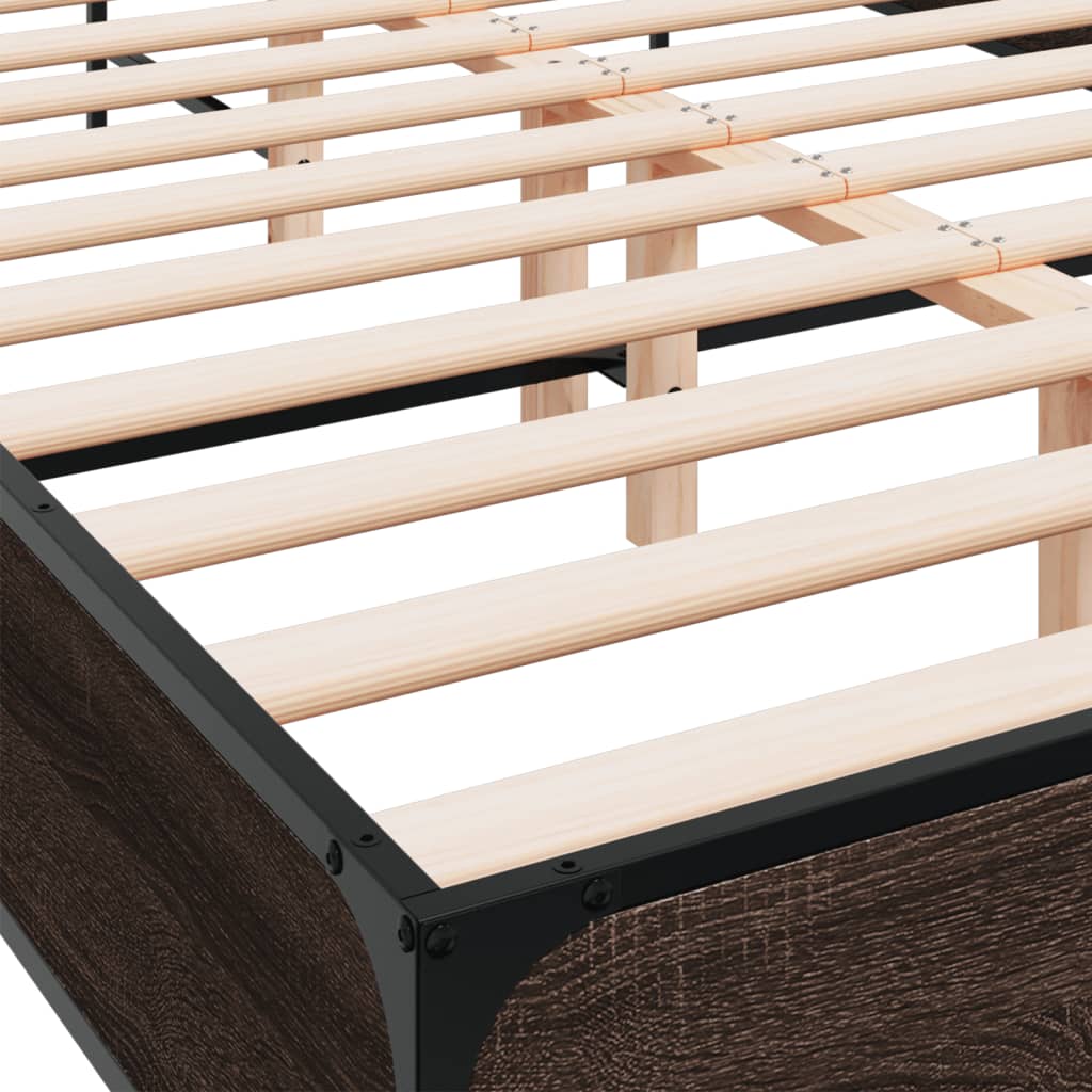 vidaXL Bed Frame without Mattress Brown Oak 120x200 cm