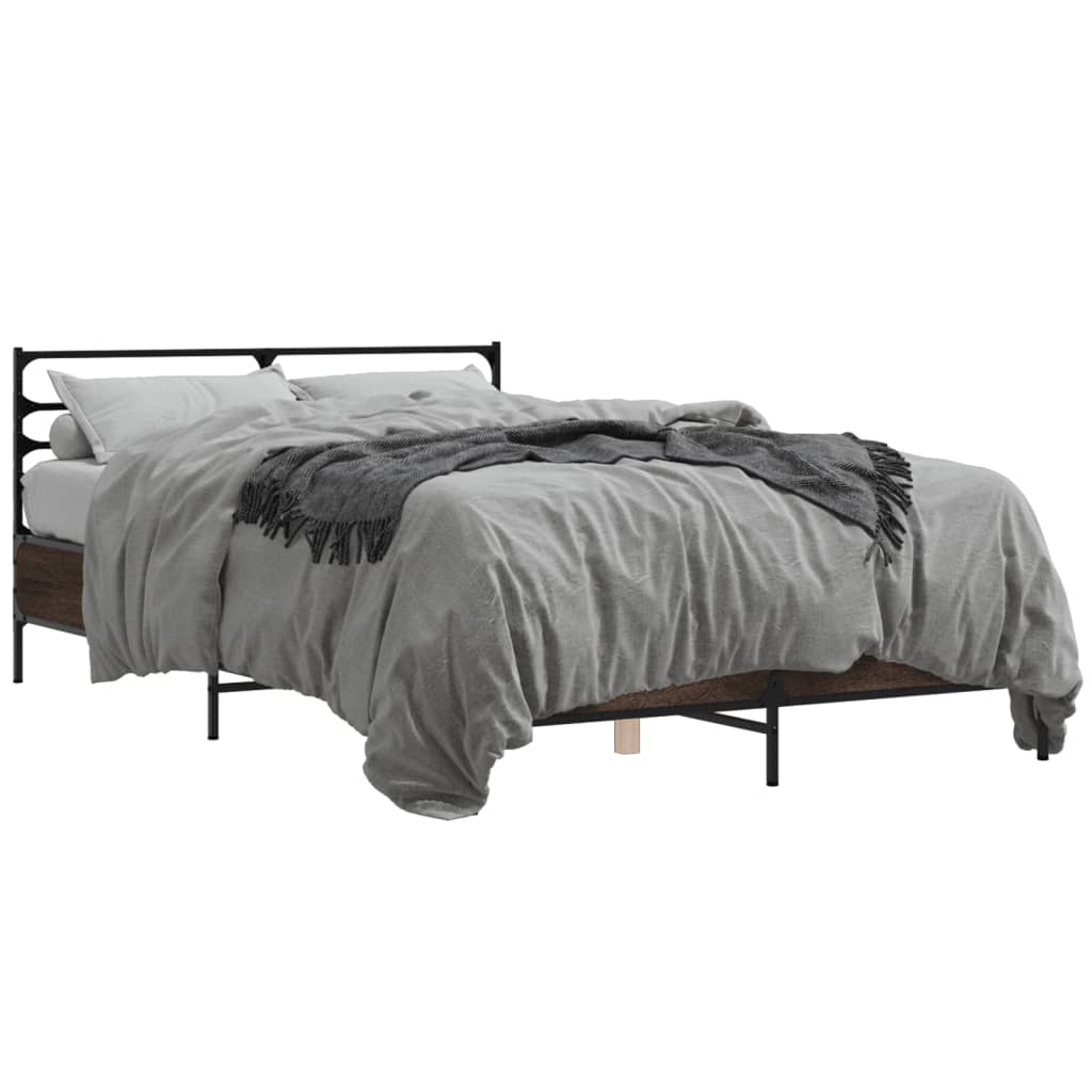 vidaXL Bed Frame without Mattress Brown Oak 120x200 cm