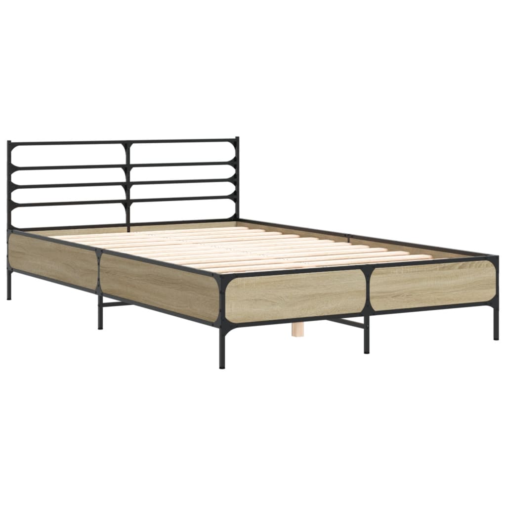 vidaXL Bed Frame without Mattress Sonoma Oak 140x200 cm