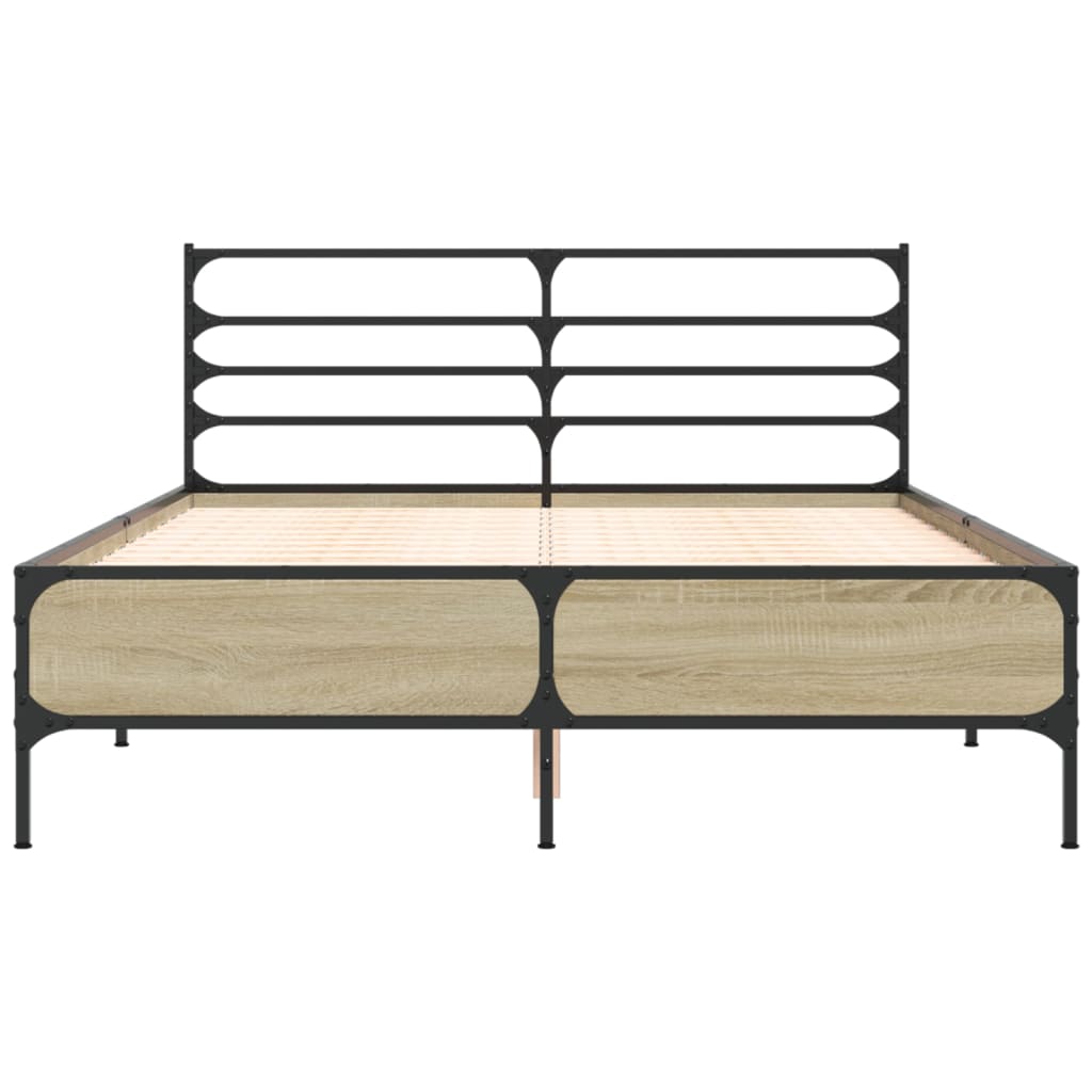 vidaXL Bed Frame without Mattress Sonoma Oak 140x200 cm