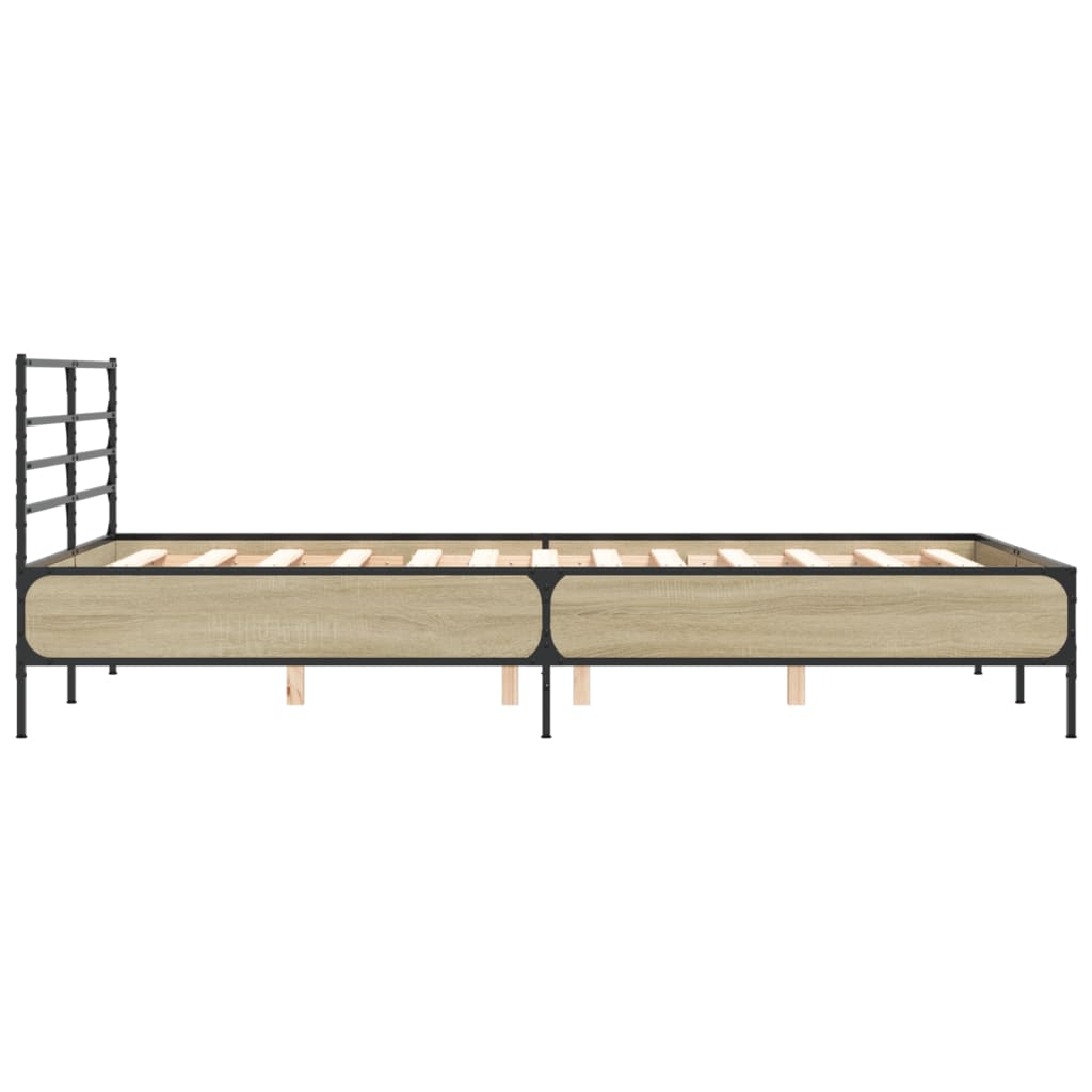 vidaXL Bed Frame without Mattress Sonoma Oak 140x200 cm