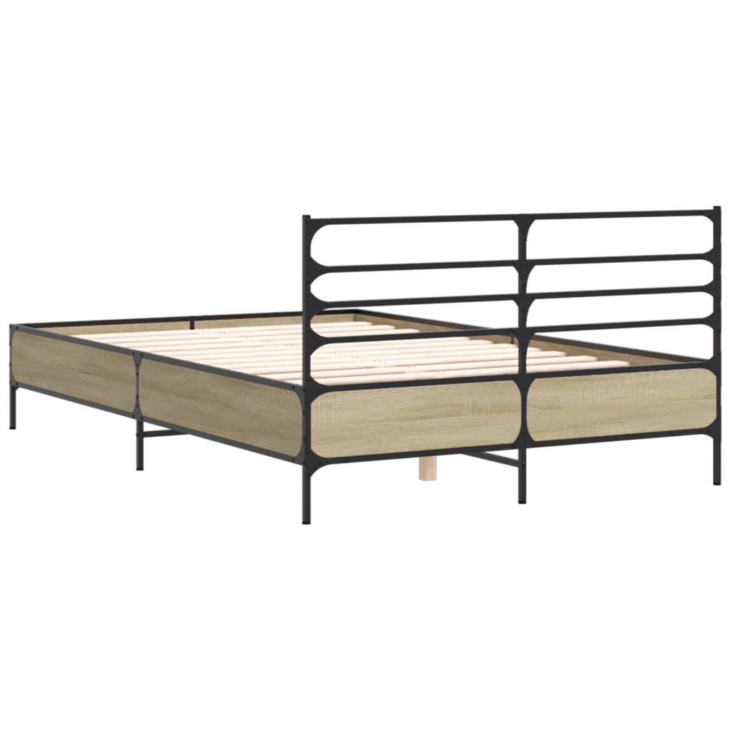 vidaXL Bed Frame without Mattress Sonoma Oak 140x200 cm