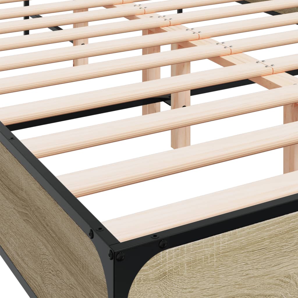 vidaXL Bed Frame without Mattress Sonoma Oak 140x200 cm