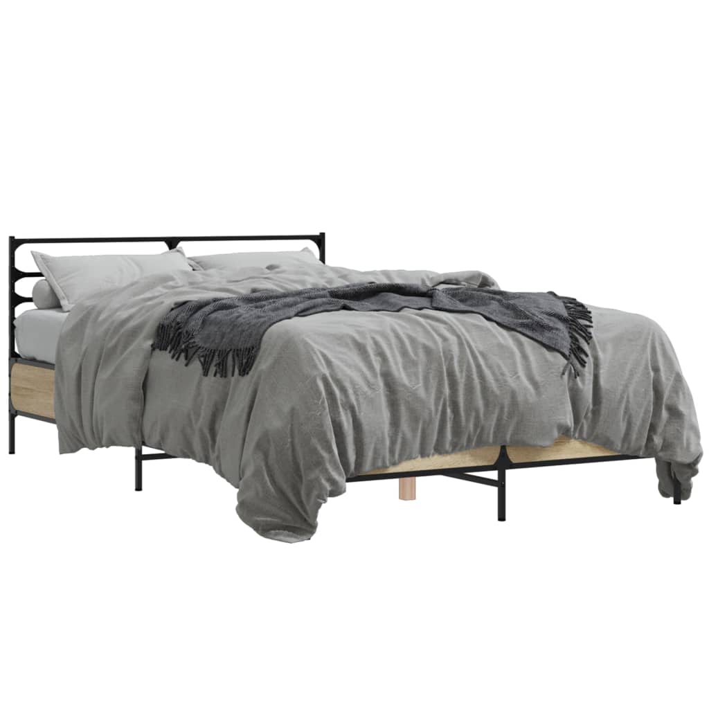 vidaXL Bed Frame without Mattress Sonoma Oak 140x200 cm