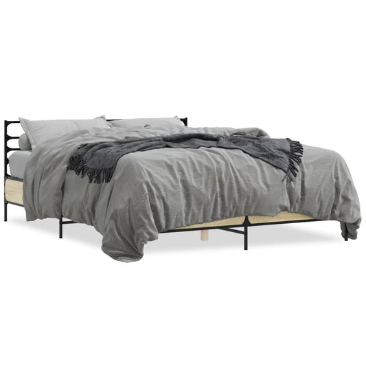 vidaXL Bed Frame without Mattress Sonoma Oak 150x200 cm King Size