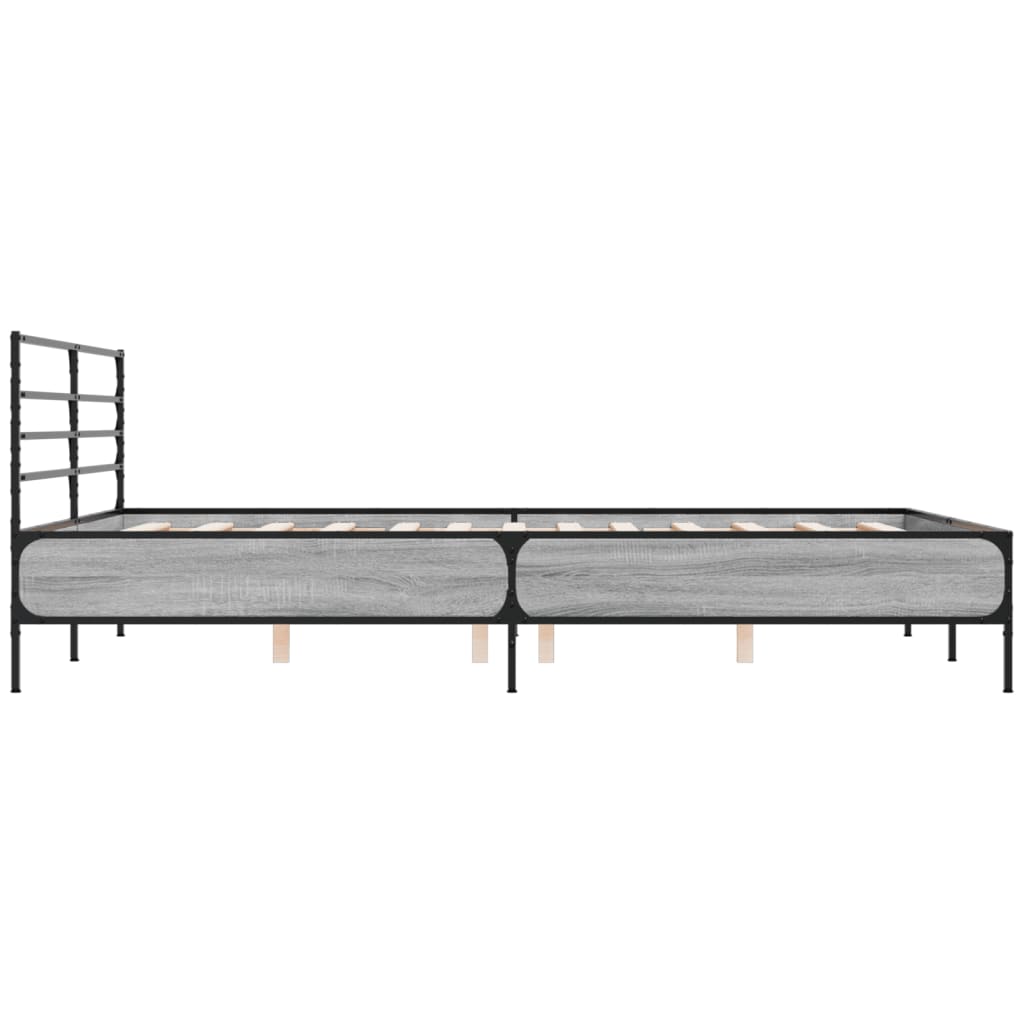 vidaXL Bed Frame without Mattress Grey Sonoma 160x200 cm