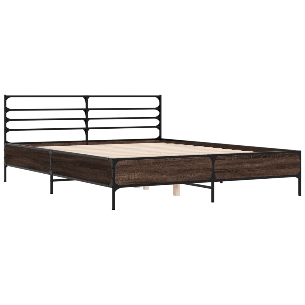 vidaXL Bed Frame without Mattress Brown Oak 160x200 cm