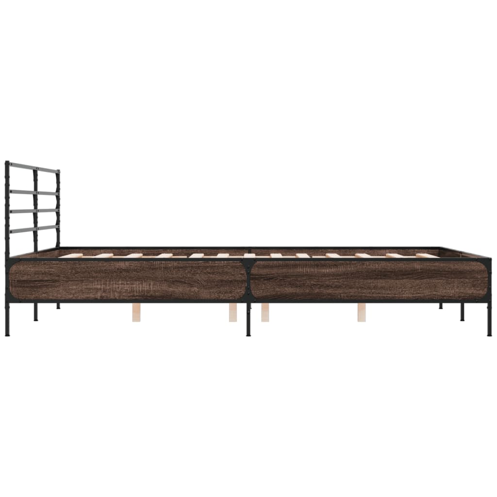 vidaXL Bed Frame without Mattress Brown Oak 160x200 cm